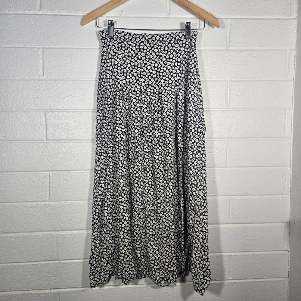 Reformation Zoe Floral Midi Slit Skirt 0 XS‎ Party Beach Casual Boho Zip Cottage